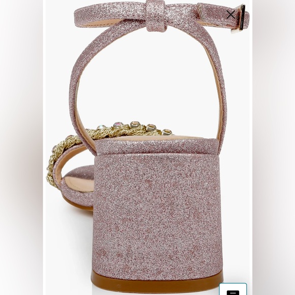 Jewel Badgley Mischka Odonna Embellished Ankle Strap Sandal, Pink: Size 8 - Picture 7 of 7